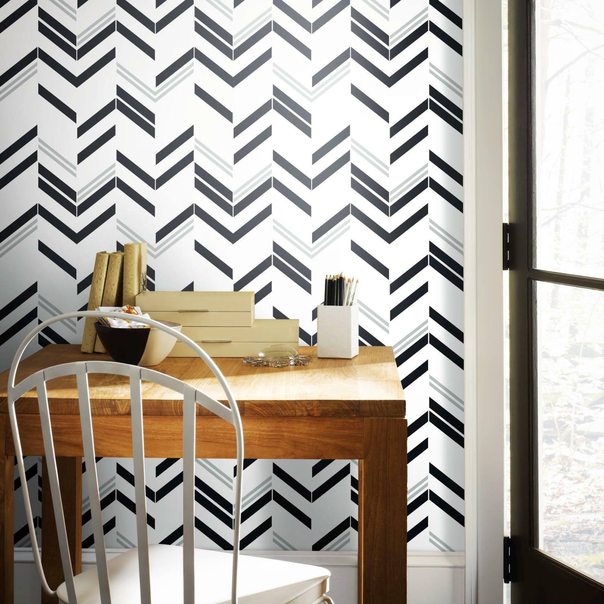 RoomMates Chevron Stripe Peel & Stick Wallpaper